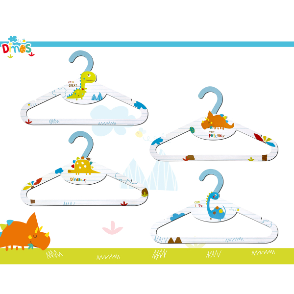 Παιδικές Κρεμάστρες Ρούχων (Σετ 8τμχ) Ango Dinos 4450