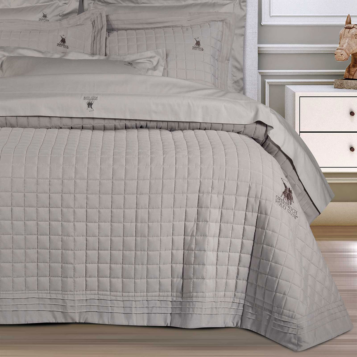 Κουβερλί King Size (240X250) Greenwich Polo Club 2356 Taupe Home Λευκά Είδη Κρεβατοκάμαρας Spitishop