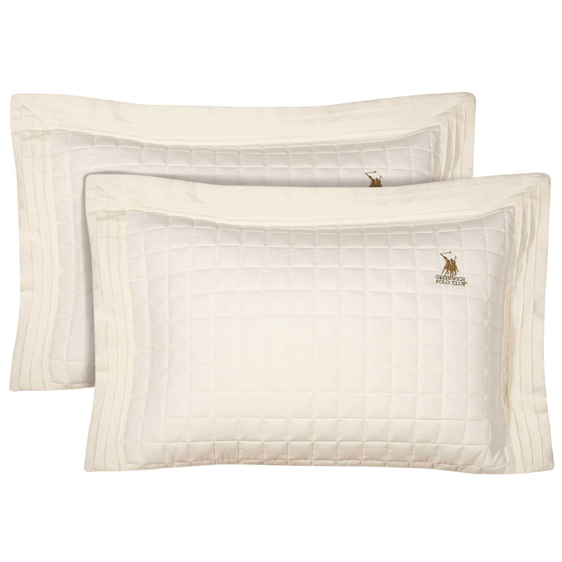 Ζεύγος Μαξιλαροθήκες Καπιτονέ (50x70) Greenwich Polo Club 2355 Ecru