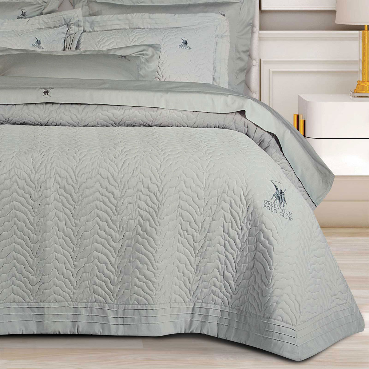 Κουβερλί King Size (240X250) Greenwich Polo Club 2353 Grey Home Λευκά Είδη Κρεβατοκάμαρας Spitishop
