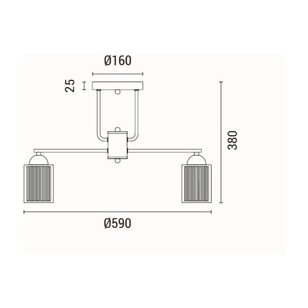 Φωτιστικό Οροφής Τρίφωτο Eurolamp Madisson 144-24011