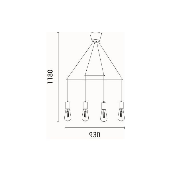 Φωτιστικό Οροφής Πολύφωτο Eurolamp Edison 144-30120 Home Φωτιστικά Spitishop