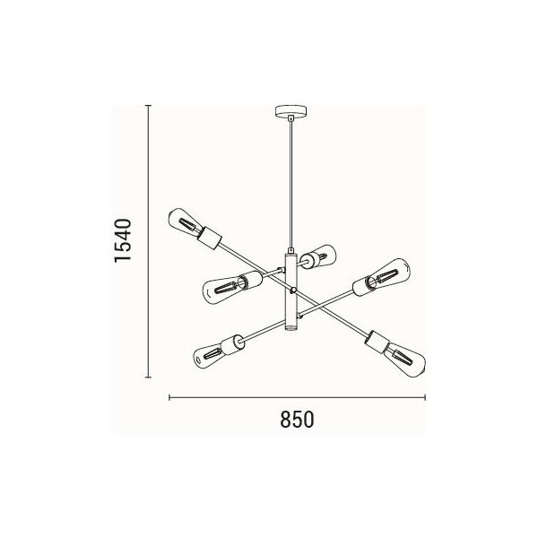 Φωτιστικό Οροφής Πολύφωτο Eurolamp Edison 144-30122