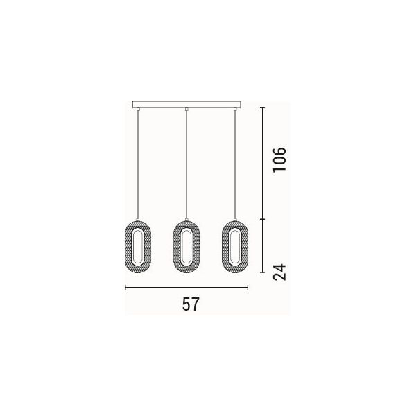 Φωτιστικό Οροφής Τρίφωτο LED Eurolamp Kriko 144-16061