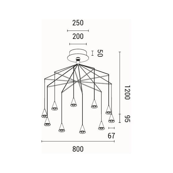 Φωτιστικό Οροφής Πολύφωτο LED Eurolamp Campanelle 144-16092