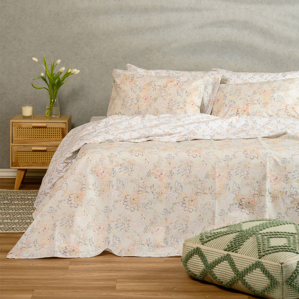 Παπλωματοθήκη Υπέρδιπλη (225x245) 2 Όψεων Melinen Ultra Line Aisha Aqua-Grey