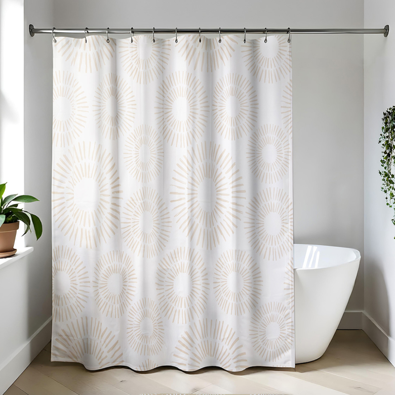 Κουρτίνα Μπάνιου Πλαστική (180x180) Με Κρίκους T-D Ethnic Spirals 1100785