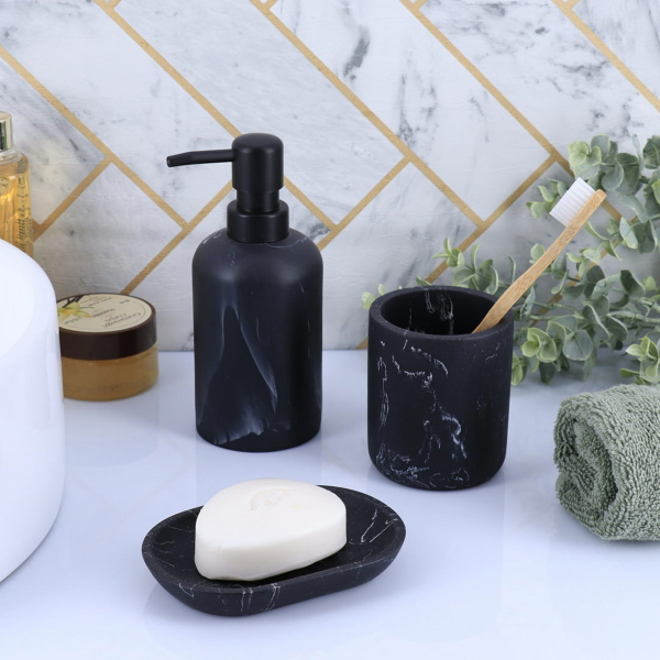 Ποτηροθήκη Μπάνιου (Φ7.6x9.5) T-D Marble Black 61122761