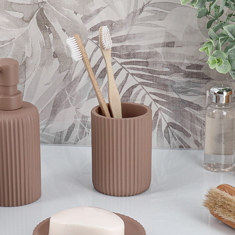 Ποτηροθήκη Μπάνιου (Φ7x9.5) T-D Stripes Cappuccino 61103166