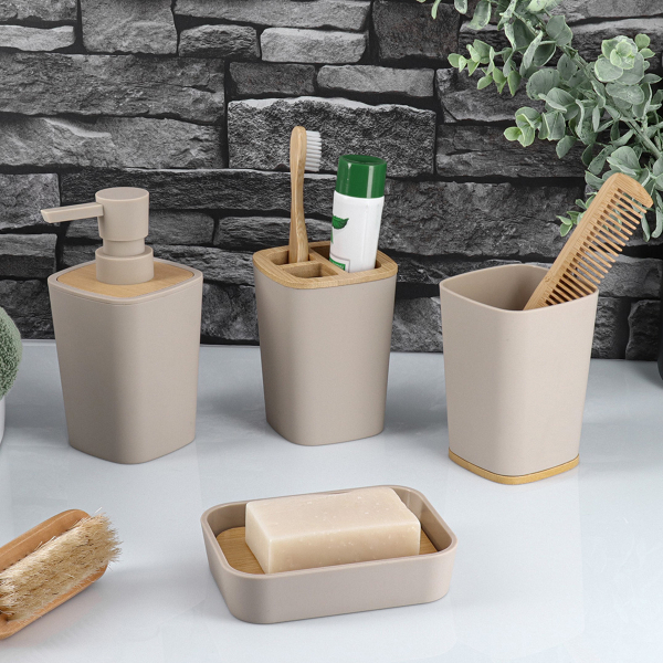 Ποτηροθήκη Μπάνιου (7.5x7.5x10.5) T-D Rubber Beige 61110161