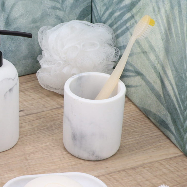 Ποτηροθήκη Μπάνιου (Φ7.6x9.5) T-D Marble White 61122602