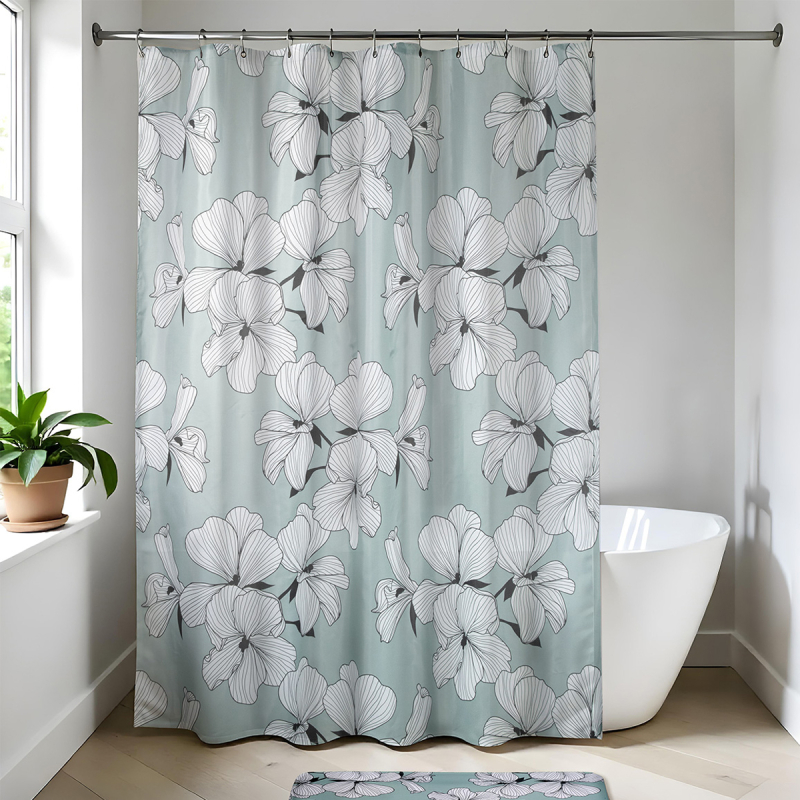 Κουρτίνα Μπάνιου (180x200) Με Κρίκους T-D Ecrin Green 1200782