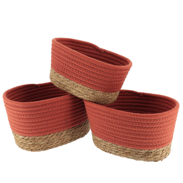 Καλάθια Αποθήκευσης (Σετ 3τμχ) T-D Rectangular Terracotta 84164125