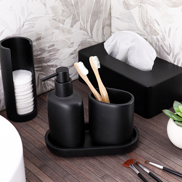 Ποτηροθήκη Μπάνιου (9x6.5x10.5) T-D Oval Black 61202103