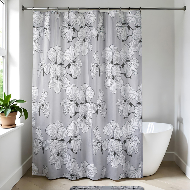 Κουρτίνα Μπάνιου (180x200) Με Κρίκους T-D Ecrin Grey 1200783