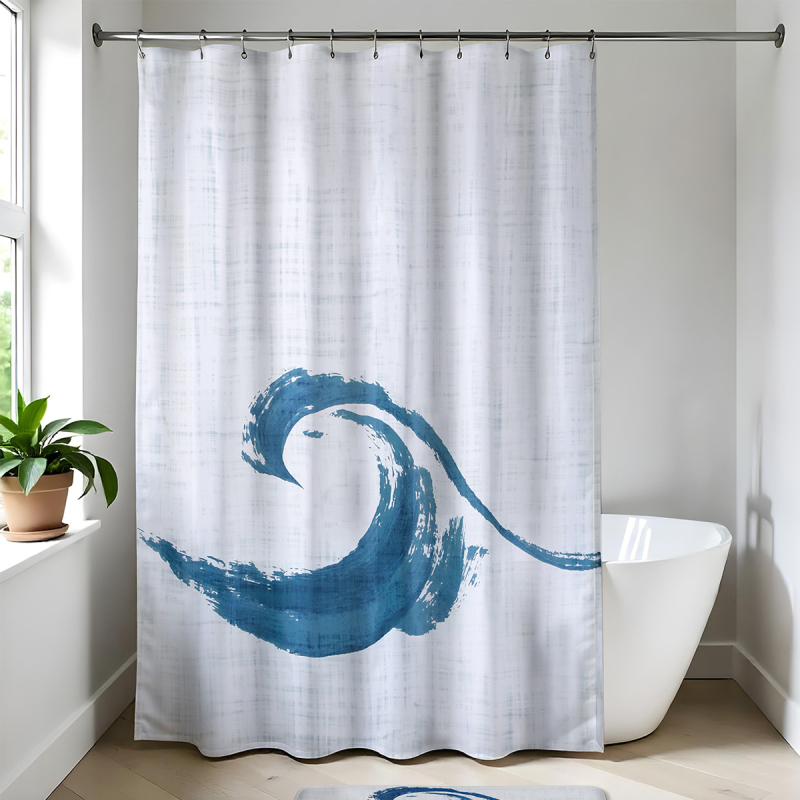 Κουρτίνα Μπάνιου (180x200) Με Κρίκους T-D Manureva Wave 1200741C