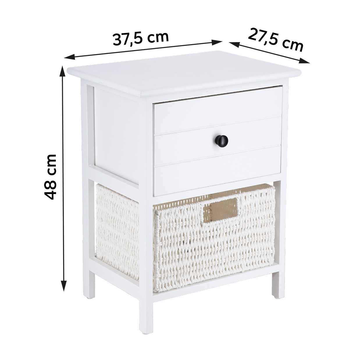 Κομοδίνο με 2 Συρτάρια (37 5X27 5X48) T-D 98213100 Home Έπιπλα Κρεβατοκάμαρας Κομοδίνα Spitishop