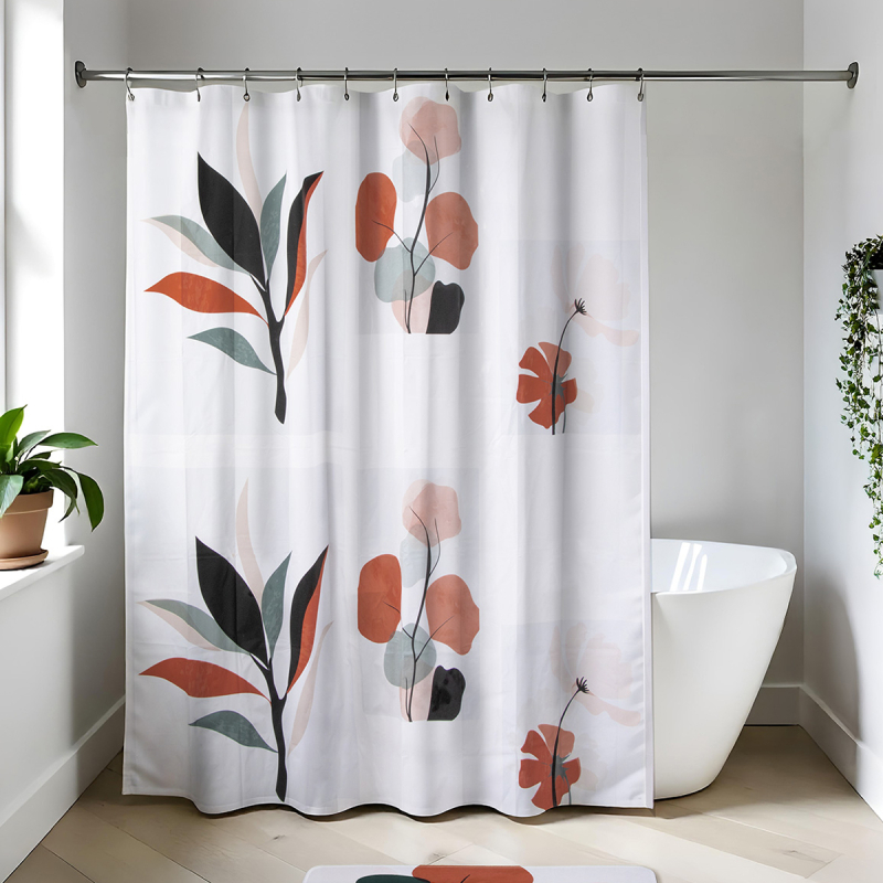 Κουρτίνα Μπάνιου Πλαστική (180x180) Με Κρίκους T-D Bucolique 1100787