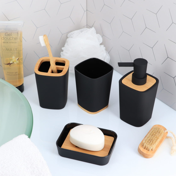 Ποτηροθήκη Μπάνιου (7.5x7.5x10.5) T-D Rubber Black 63110103