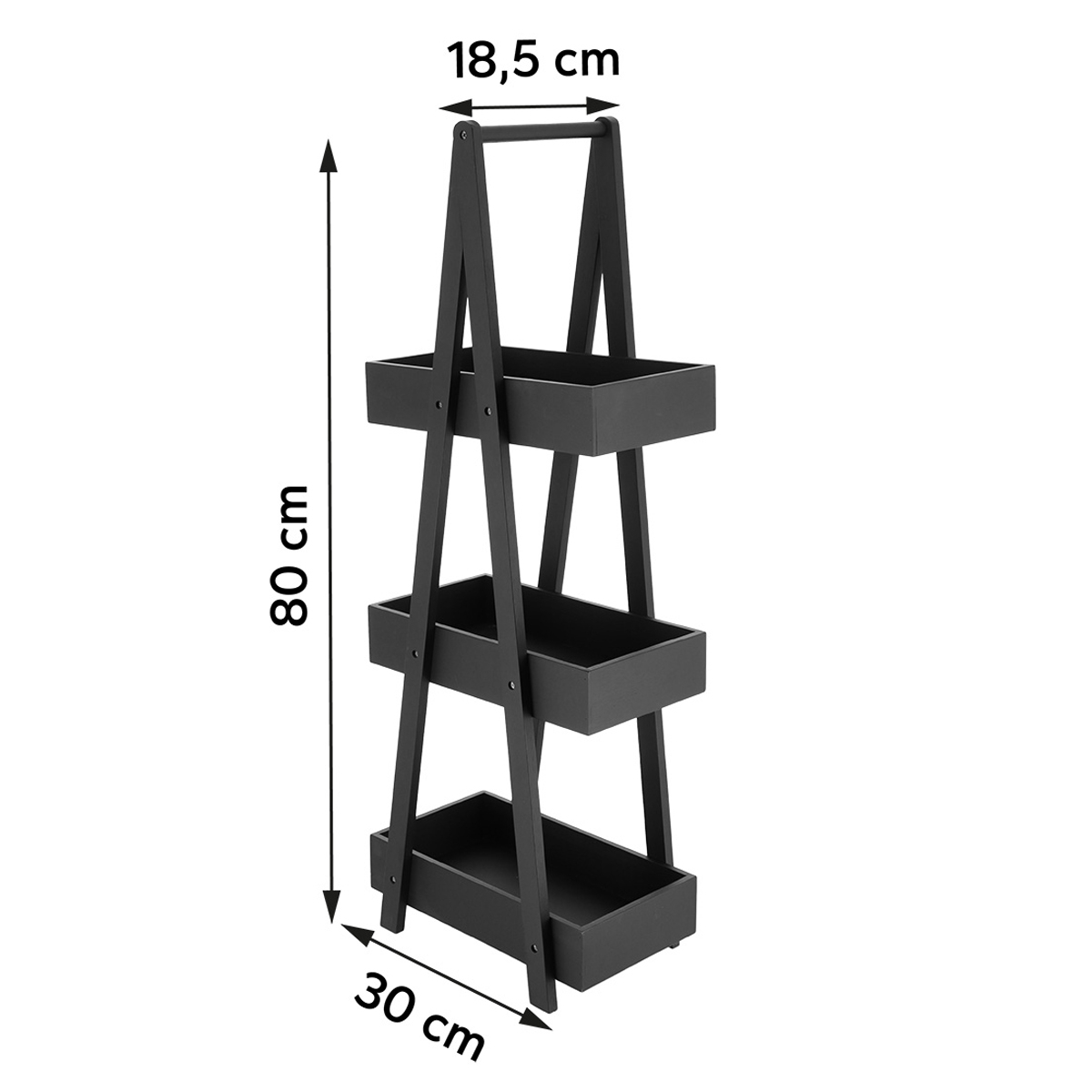 Ραφιέρα Δαπέδου 3 Θέσεων (30X19X81) T-D 98255103 Home Έπιπλα Βιβλιοθήκες - Ραφιέρες Spitishop