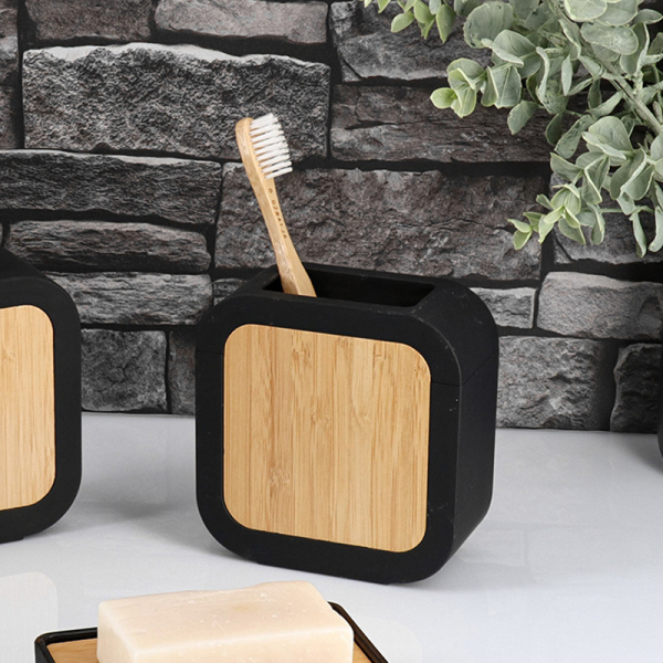 Ποτηροθήκη Μπάνιου (11x5x11) T-D Square Black 61206103