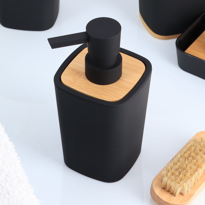 Dispenser Μπάνιου 380ml (7.5x7.5x15.5) T-D Rubber Black 62110103