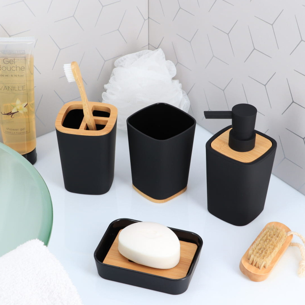 Dispenser Μπάνιου 380ml (7.5x7.5x15.5) T-D Rubber Black 62110103