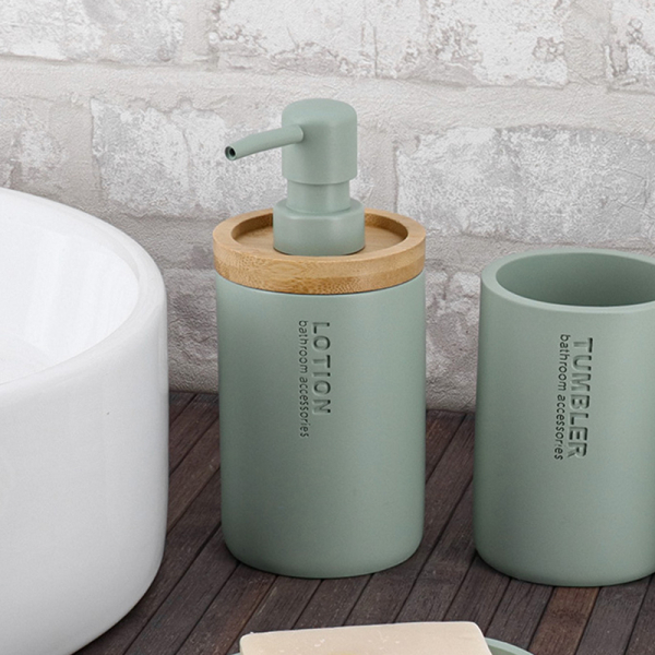 Dispenser Μπάνιου 280ml (Φ7.5x17) T-D Green/Bamboo 62101146