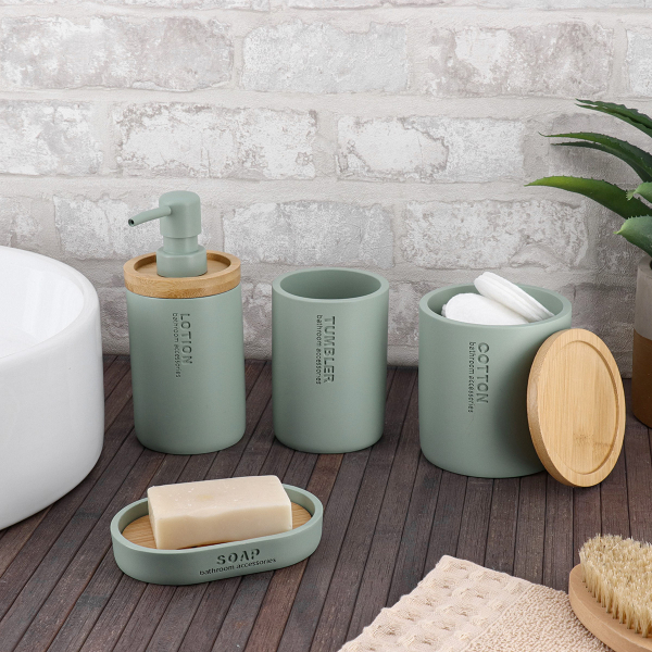 Dispenser Μπάνιου 280ml (Φ7.5x17) T-D Green/Bamboo 62101146