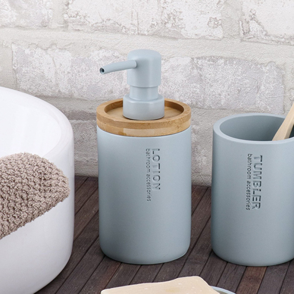 Dispenser Μπάνιου 280ml (Φ7.5x17) T-D Blue/Bamboo 62101112