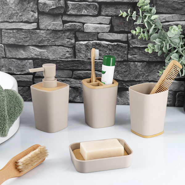 Dispenser Μπάνιου 380ml (7.5x7.5x15.5) T-D Rubber Beige 62110161