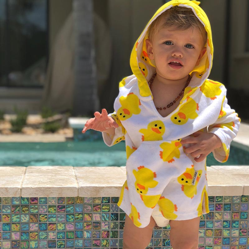 Παιδικό Πόντσο (0-12 Μηνών) Με Αντηλιακή Προστασία Zoocchini Puddles The Duck