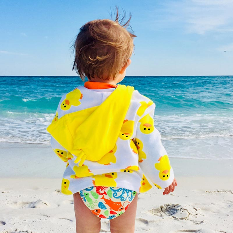 Παιδικό Πόντσο (0-12 Μηνών) Με Αντηλιακή Προστασία Zoocchini Puddles The Duck φωτογραφία