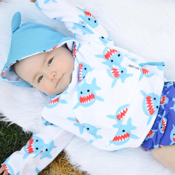 Παιδικό Πόντσο (0-12 Μηνών) Με Αντηλιακή Προστασία Zoocchini Sherman The Shark