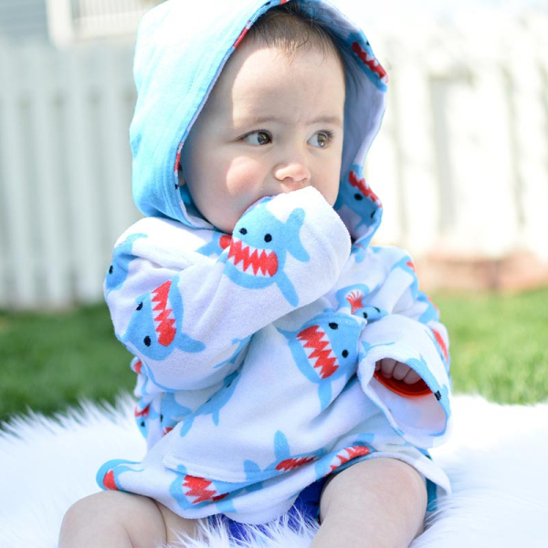 Παιδικό Πόντσο (0-12 Μηνών) Με Αντηλιακή Προστασία Zoocchini Sherman The Shark