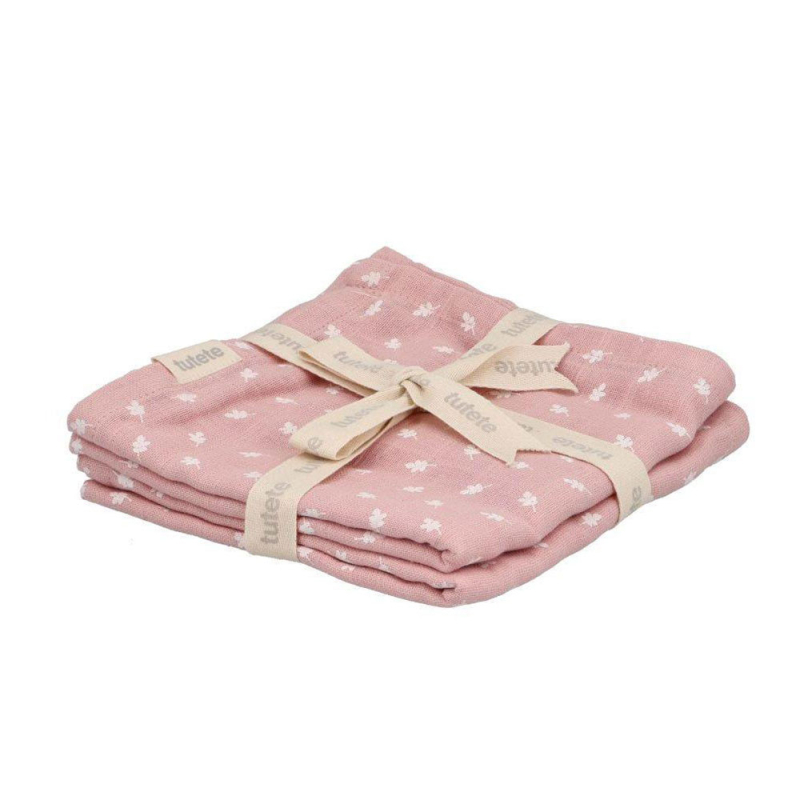 Μουσελίνα/Πάνα Αγκαλιάς (Σετ 2τμχ) Tutete Leaves Pink 61-69589