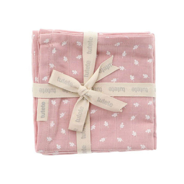 Μουσελίνα/Πάνα Αγκαλιάς (Σετ 2τμχ) Tutete Leaves Pink 61-69589