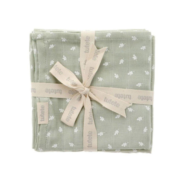 Μουσελίνα/Πάνα Αγκαλιάς (Σετ 2τμχ) Tutete Leaves Green 61-695590