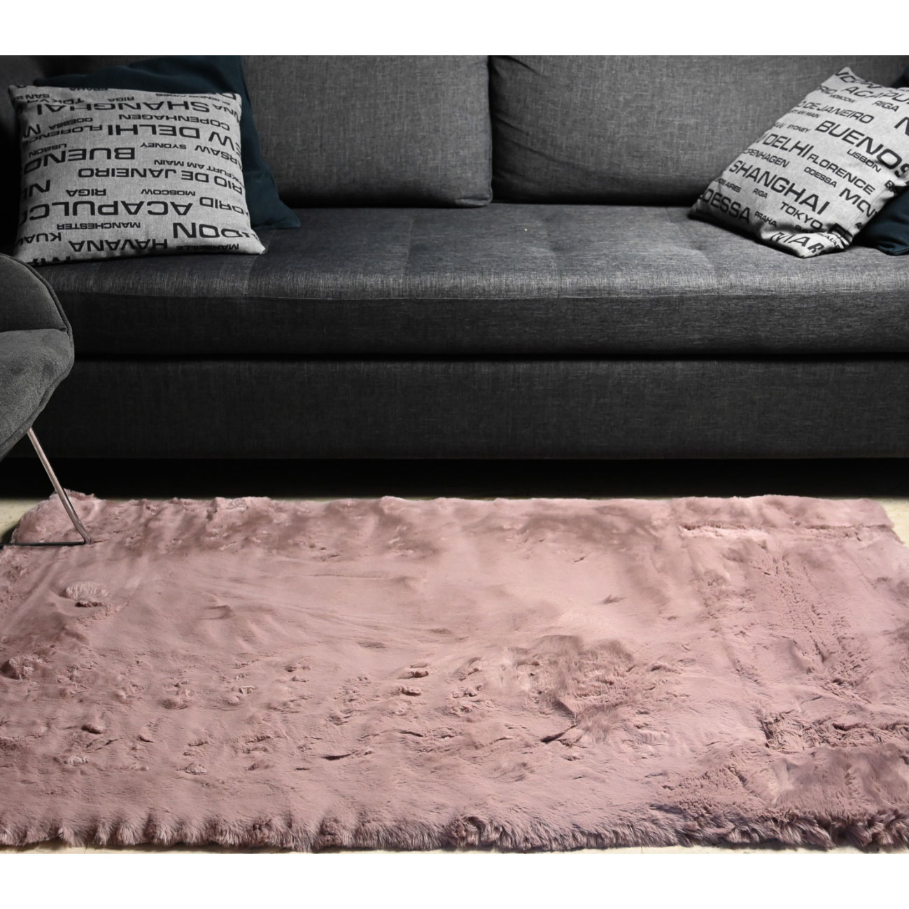 Χαλί Γούνινο (180X250) Polcarpet Rabbit Pink Home Χαλιά Σαλονιού Spitishop