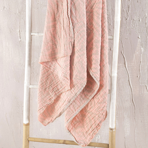 Πετσέτα Θαλάσσης - Παρεό (100x200) Rythmos Azzuro Salmon