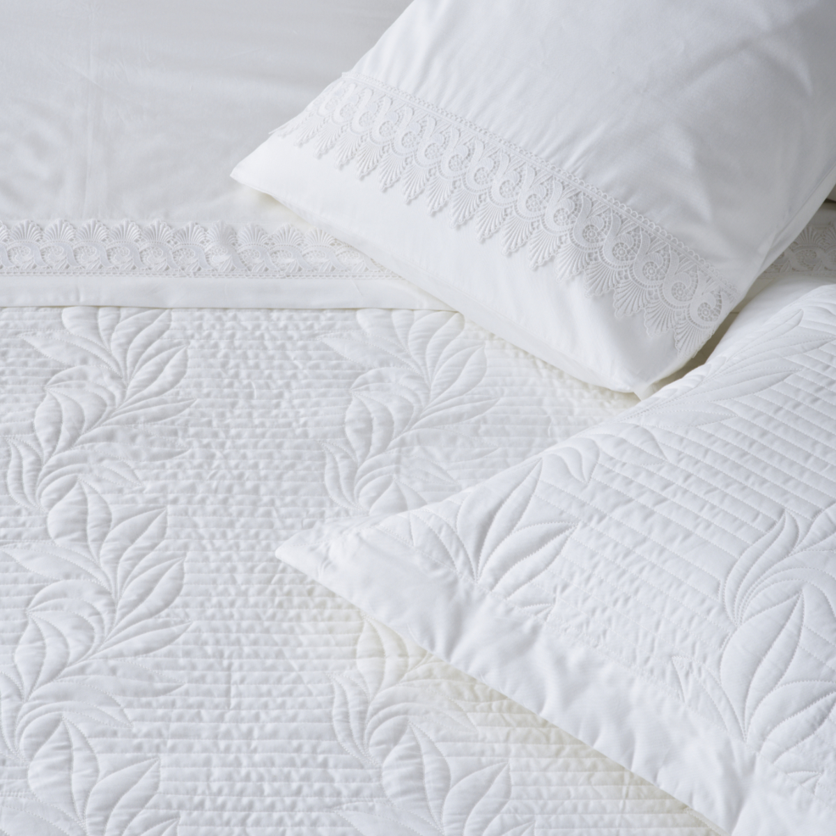 Κουβερλί Υπέρδιπλο (Σετ 230X250) Kentia Serenity Aslan Home Λευκά Είδη Μόδα Γάμου Νυφικά Spitishop
