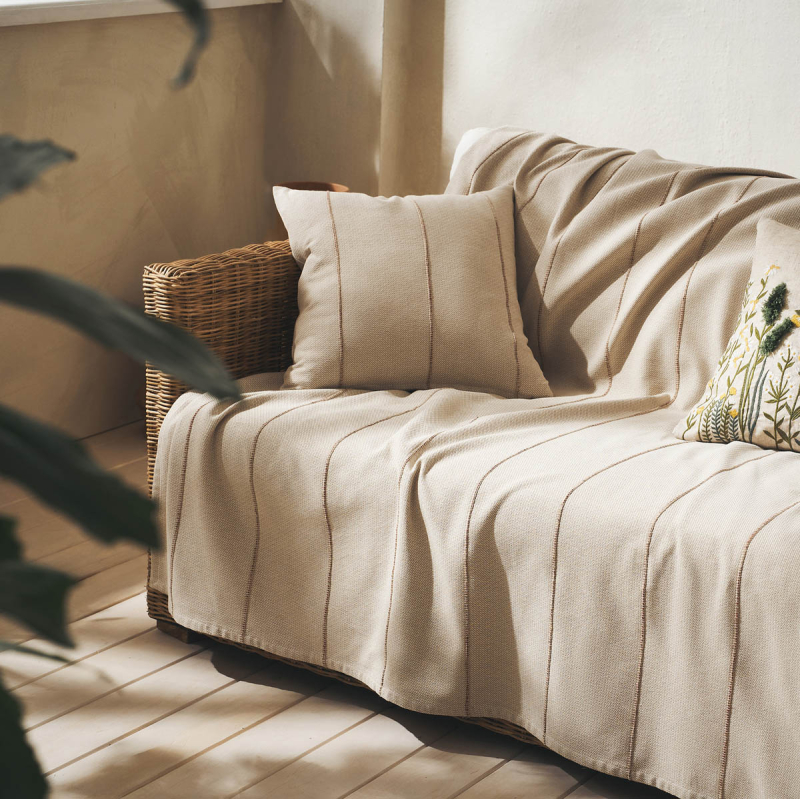 Ριχτάρι Πολυθρόνας (180x180) Gofis Home Rabia Beige/Clay 321/02