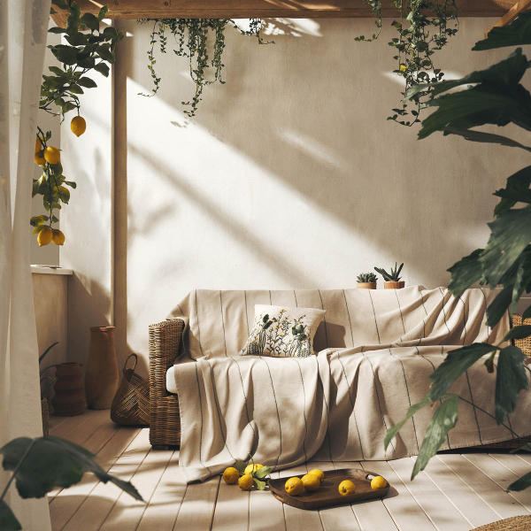 Ριχτάρι Καναπέ Τριθέσιου (180x310) Gofis Home Rabia Beige/Green 321/18