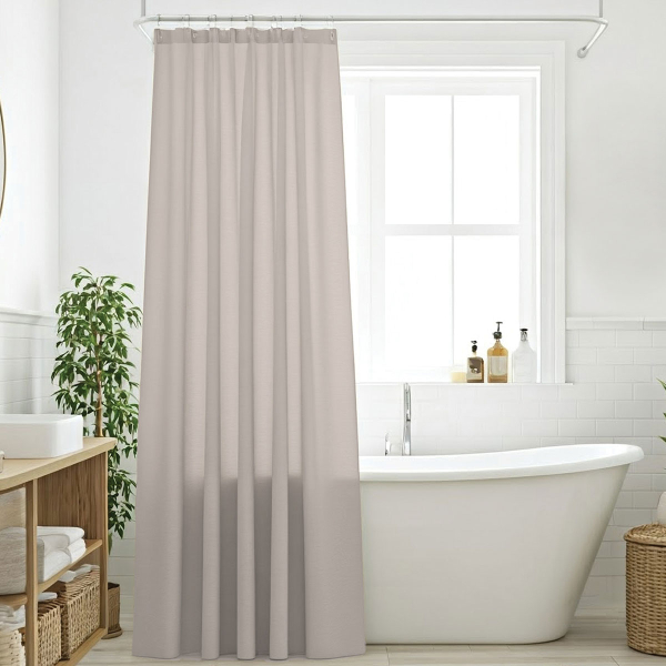 Κουρτίνα Μπάνιου (200x180) Με Κρίκους Das Home Bath 0808 Taupe