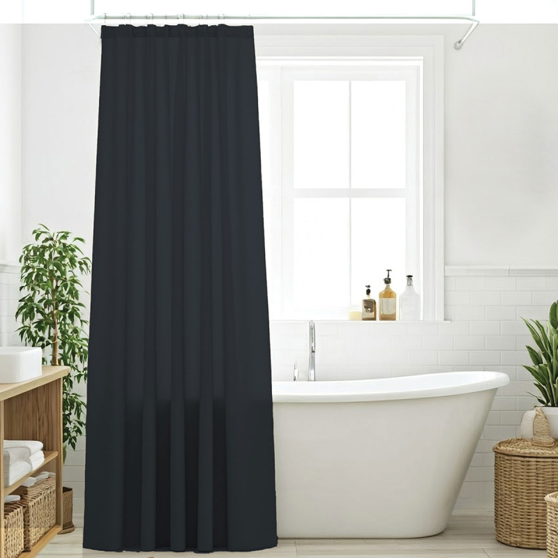 Κουρτίνα Μπάνιου (240x180) Με Κρίκους Das Home Bath 0809 Graphite