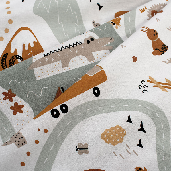 Παπλωματοθήκη Κούνιας (120x160) Dimcol Countryside 580 White - Mint