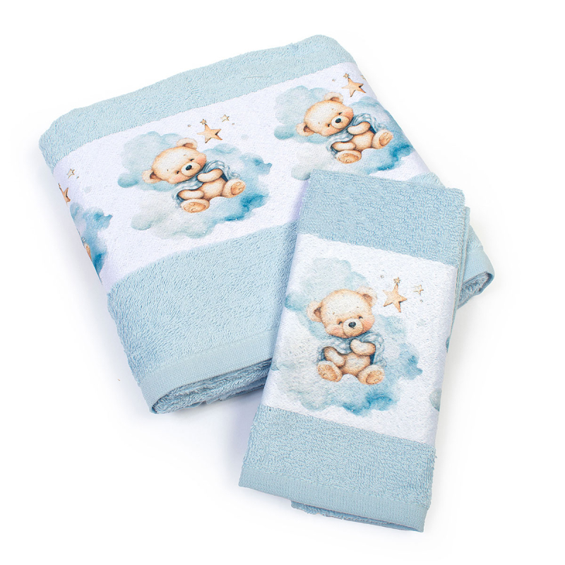 Παιδικές Πετσέτες (Σετ 2τμχ) Dimcol Bear 301 Sky Blue