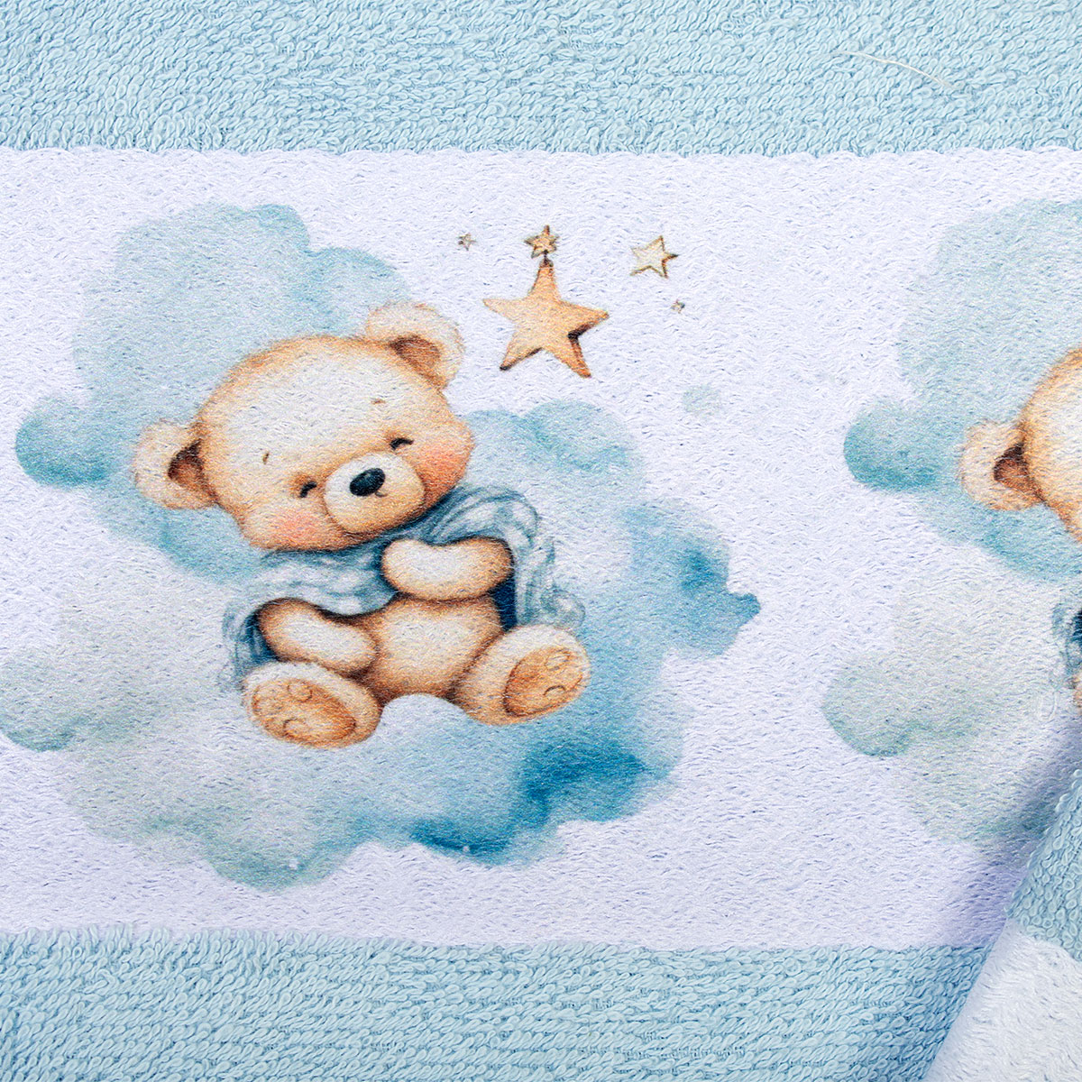 Παιδικές Πετσέτες (Σετ 2Τμχ) Dimcol Bear 301 Sky Blue Home Βρεφικά Προίκα Μωρού - Βρεφικές Spitishop