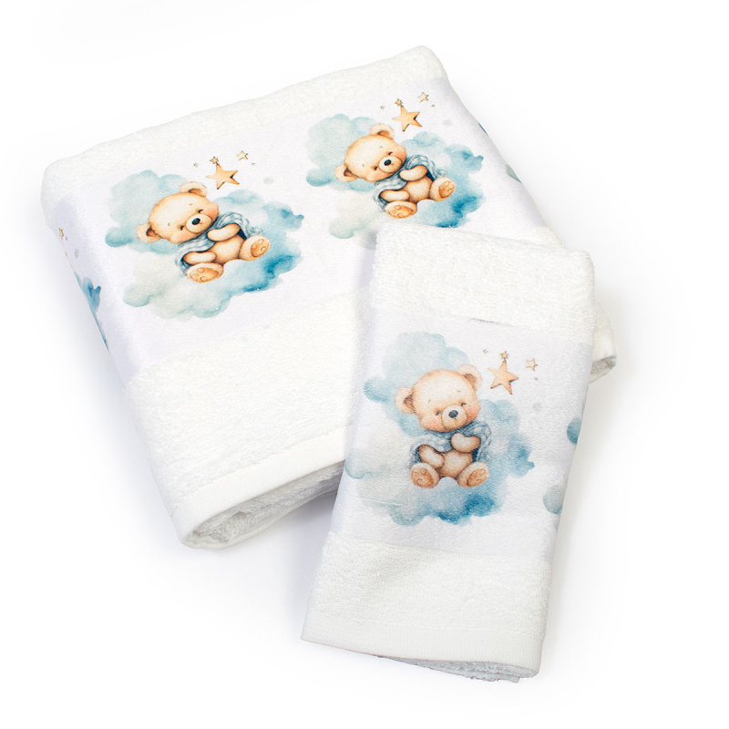 Βρεφικές Πετσέτες (Σετ 2τμχ) Dimcol Bear 302 White