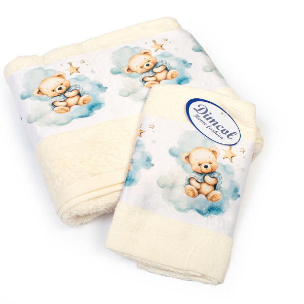 Βρεφικές Πετσέτες (Σετ 2τμχ) Dimcol Bear 303 Ecru